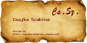 Csajka Szabina névjegykártya