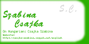 szabina csajka business card